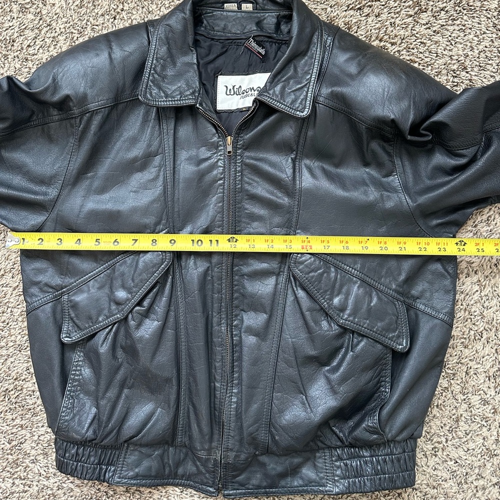 Wilsons Leather Jacket Motorcycle Bomber THINSULATE Large Men’s Vintage - Picture 4 of 16